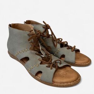 Born Nea Gladiator Leather Lace Up Ankle Sandal Women's Size 7